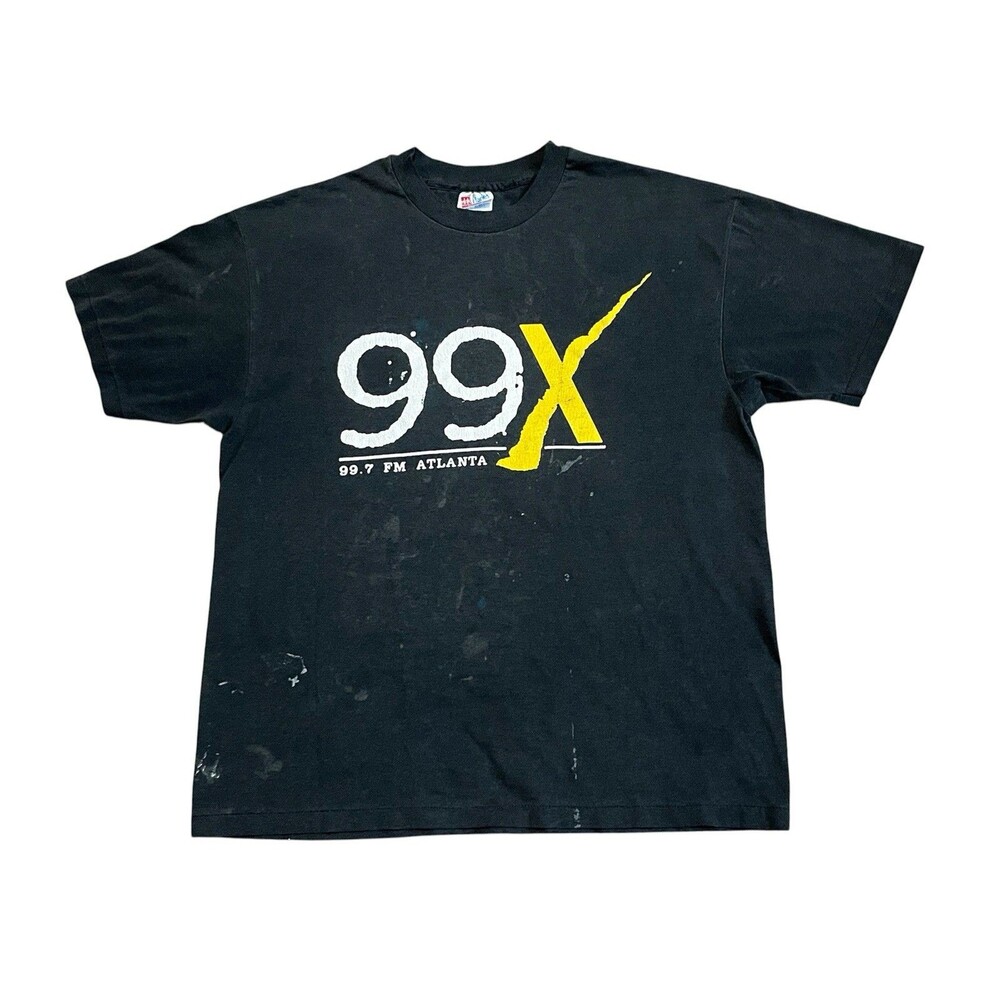 Vintage 99X Crew 99.7 FM Atlanta Graphic Tee Size XL Radio Music Distressed